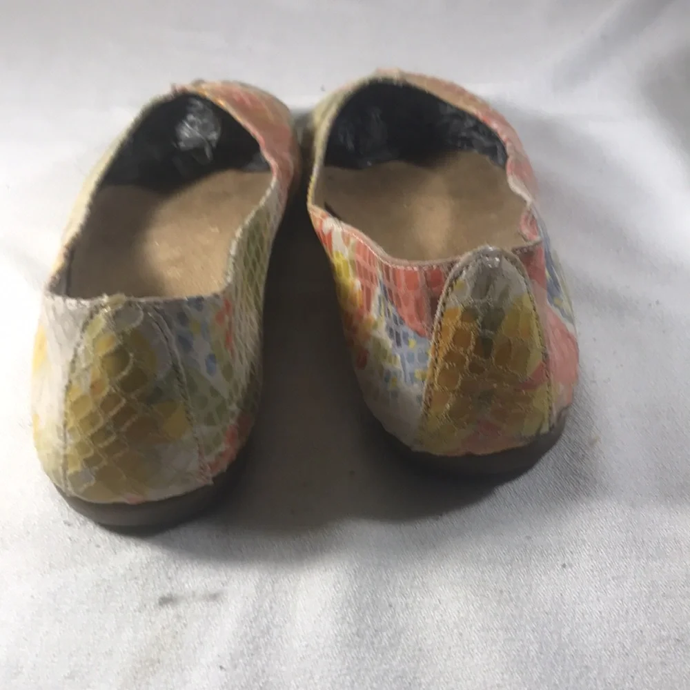 Aerosoles Vintage Women’s Multicolor Floral Snakeskin Print Leather Ballet Flats